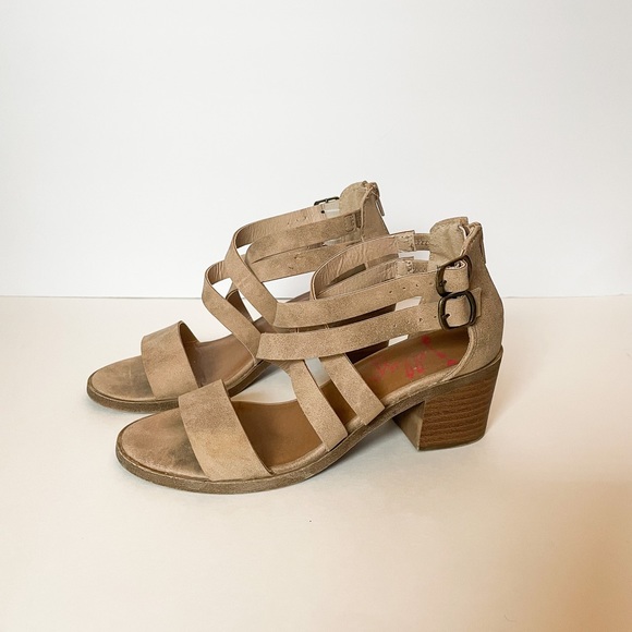 Jellypop Tan Strappy Heels size 7.5 - Picture 4 of 9